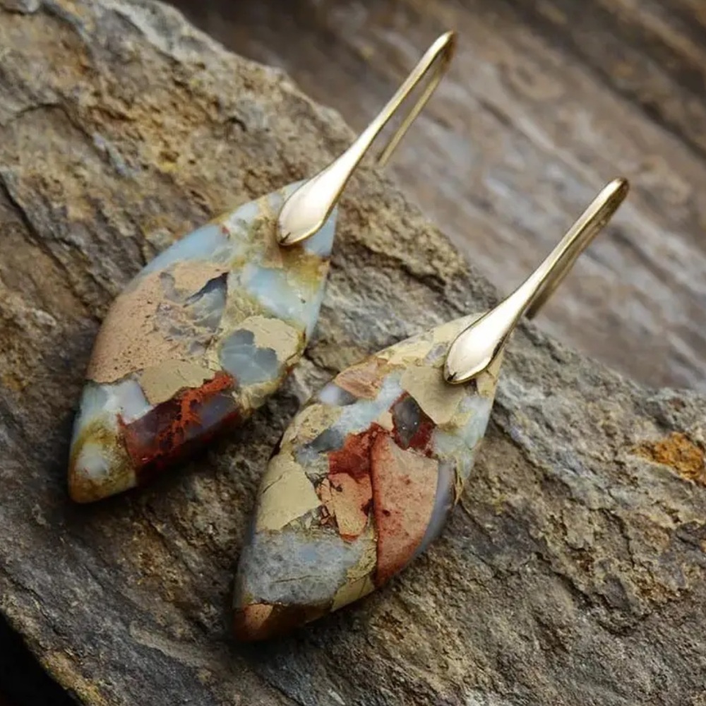 Handmade Polished Lightweight Stone Earrings - Picture 9 of 16